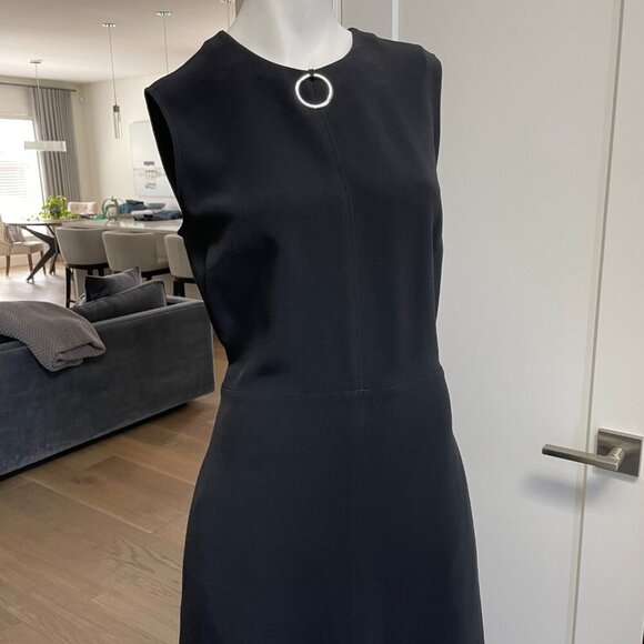 Stella McCartney Designer Slvless Midi Dress Silver Metal Hardware Black Sz 42 - Picture 3 of 14